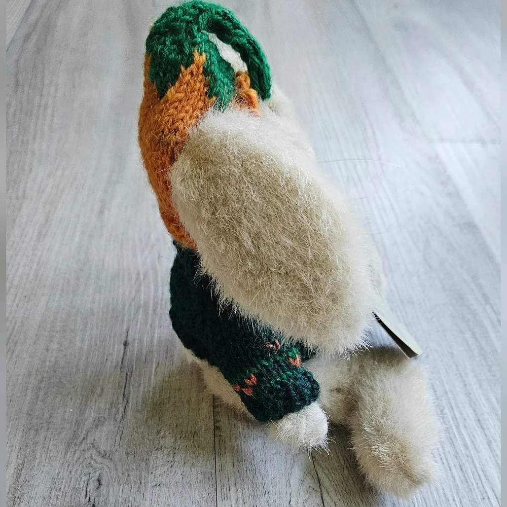VTG 90s Boyds Bear Easter Bunny Rabbit Eloise R. Hare Crochet Carrot Hat Sweater